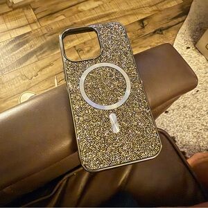 Glittery Black iPhone 14 Pro Max MagSafe Case